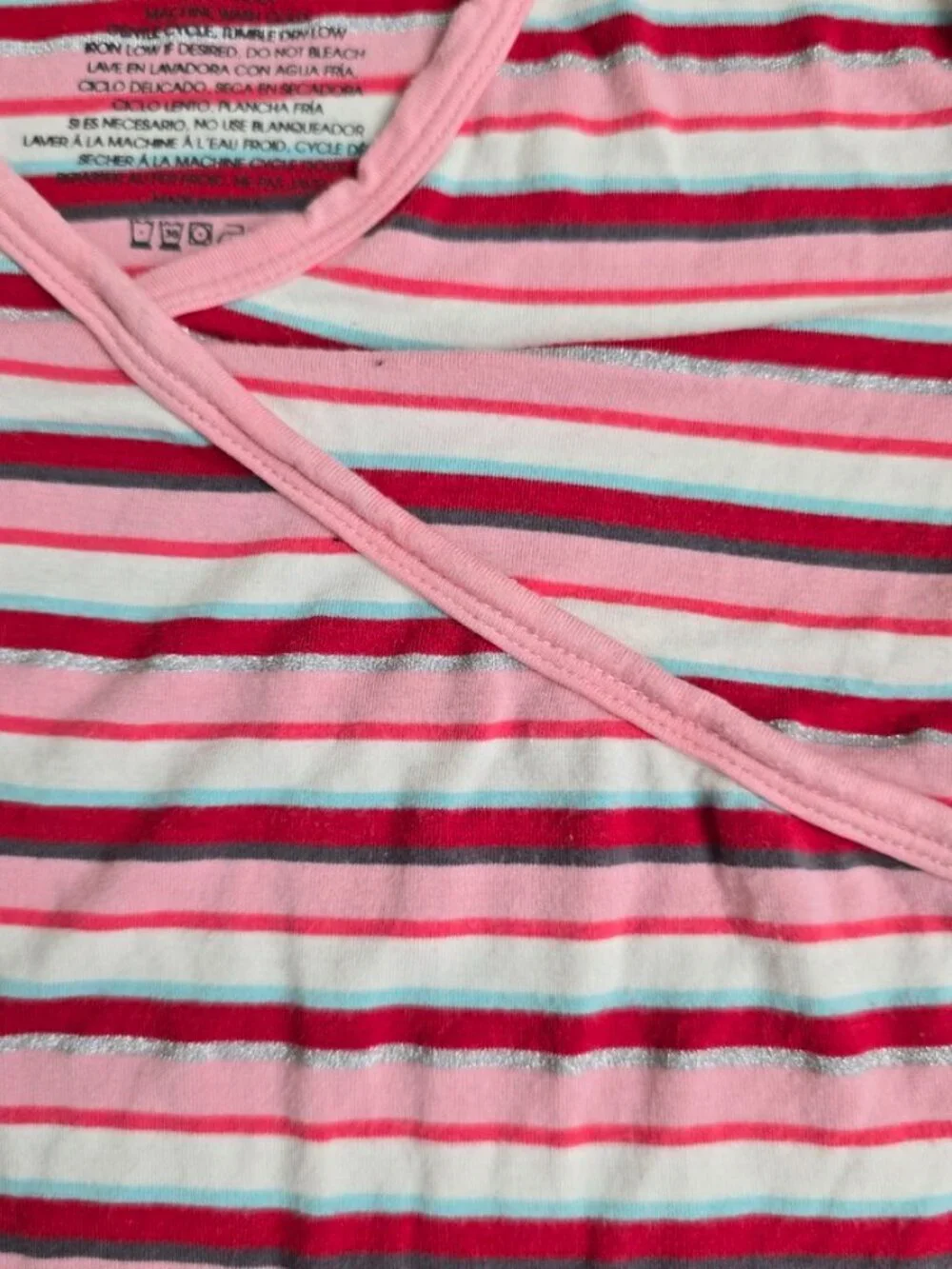 KicKee Pants Pajama Set Girls Long Sleeve Kimono Hopscotch Stripe Bamboo 14 Red